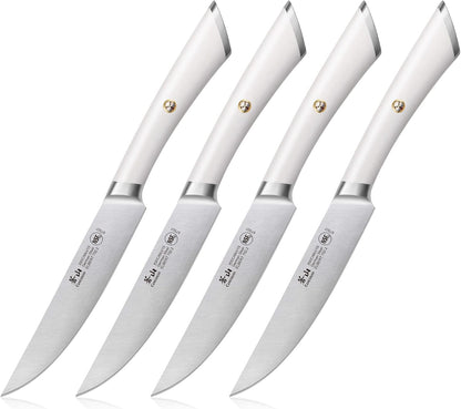 Cangshan ELBERT Series German Steel Forged 4-Piece Fine-Edge Steak Knife Set (Black)
