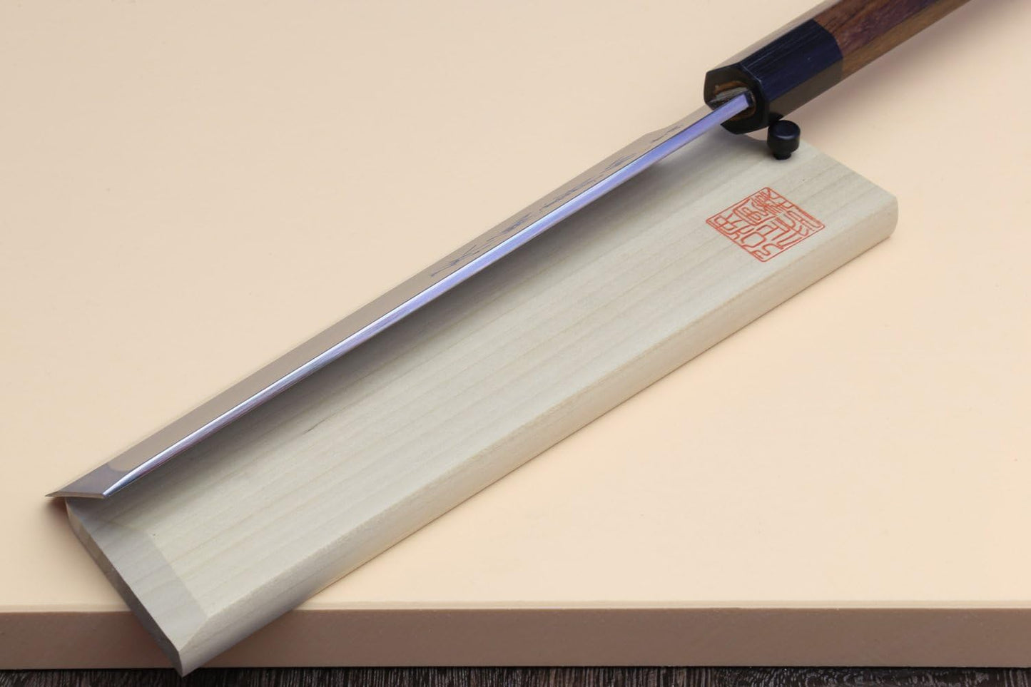 Yoshihiro Hongasumi Blue Steel Edo Usuba Traditional Japanese Vegetable Chopping Chef Knife (8.25'' (210mm), Rosewood Handle)