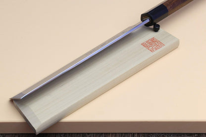 Yoshihiro Hongasumi Blue Steel Edo Usuba Traditional Japanese Vegetable Chopping Chef Knife (8.25'' (210mm), Rosewood Handle)