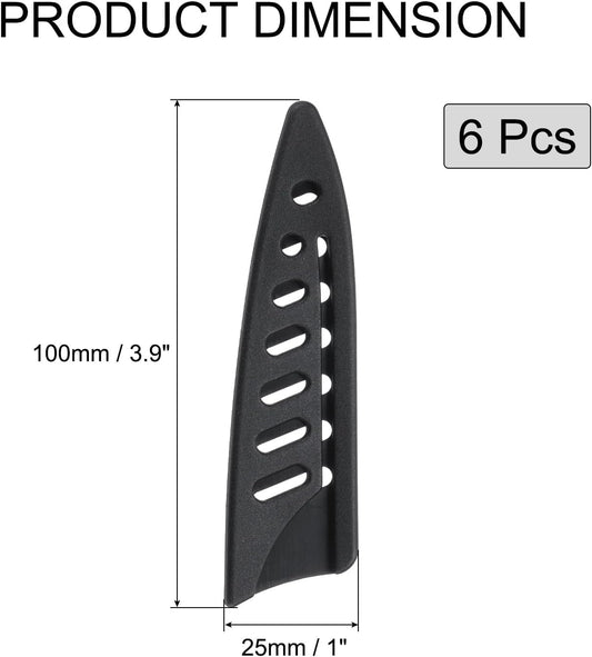 uxcell 3 Pcs Knife Cover Sleeves, 6.5" x 1.7" PP Knives Edge Guard Blade Protector Universal Knife Sheath for Home Kitchen, Black