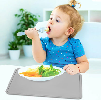 Extra Large Dark Green Countertop Mat - Silicone Table Kitchen Desk Mat - Non-Slip & Heat Resistant - Dinner Placemat Pastry Dough Rolling Mat - Colors A