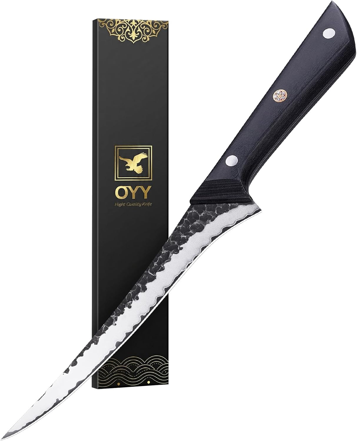 3.7 Inch Hand Forged Paring Knife, VG10 High Carbon 3-Layer Clad Steel Small Kitchen Knife, Ultra Sharp Full Tang for Peeling, Slicing & Delicate Prep, Gift Box for Men & Women