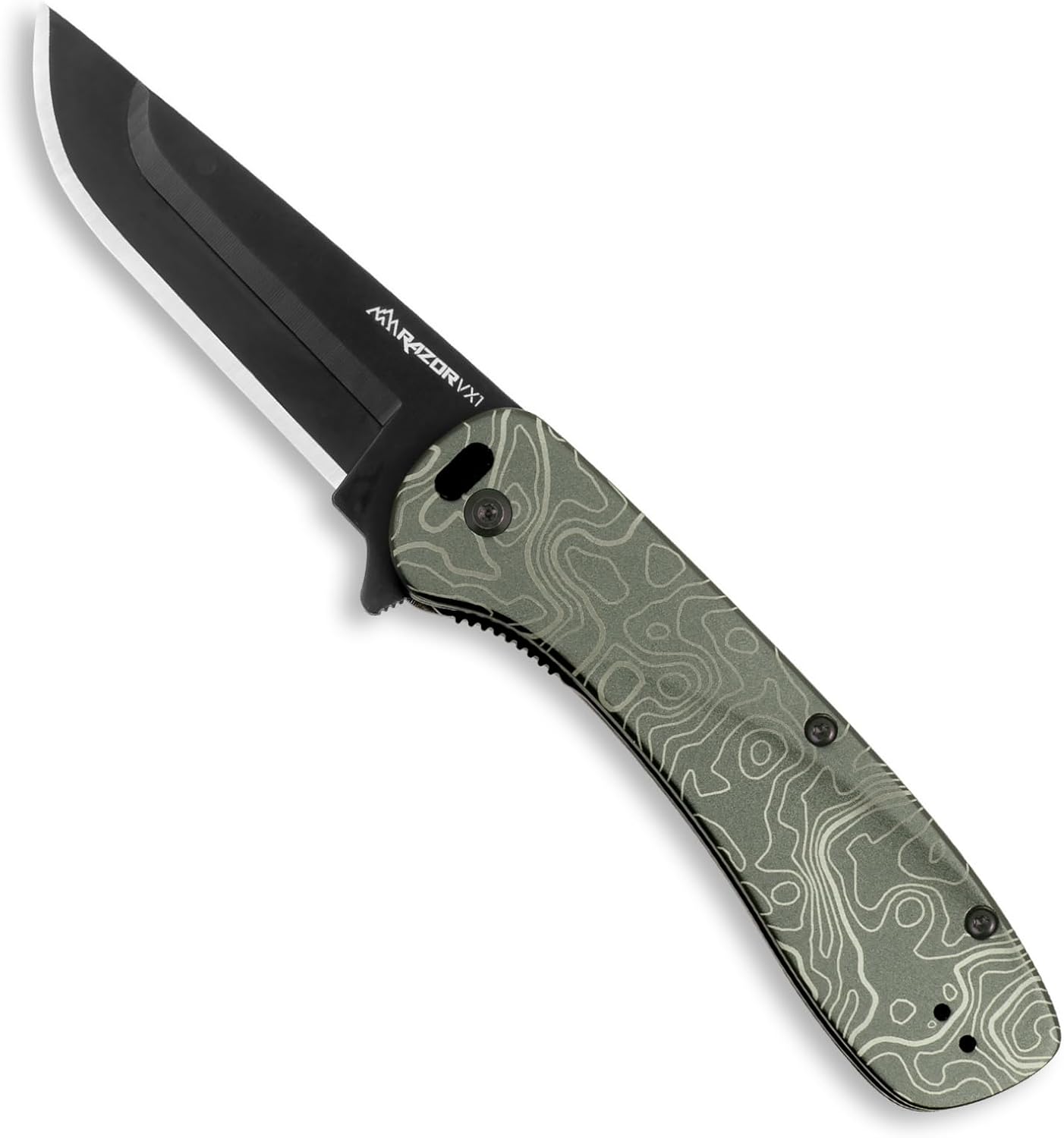 OUTDOOR EDGE RAZOR VX1 | Replaceable Blade EDC Folding Pocket Knife | 3" Stainless Blade, Gray Anodized Aluminum Handle, Reversible Pocket Clip | Outdoor, Camping, Survival, Utility