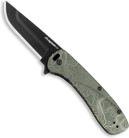 OUTDOOR EDGE RAZOR VX1 | Replaceable Blade EDC Folding Pocket Knife | 3" Stainless Blade, Gray Anodized Aluminum Handle, Reversible Pocket Clip | Outdoor, Camping, Survival, Utility