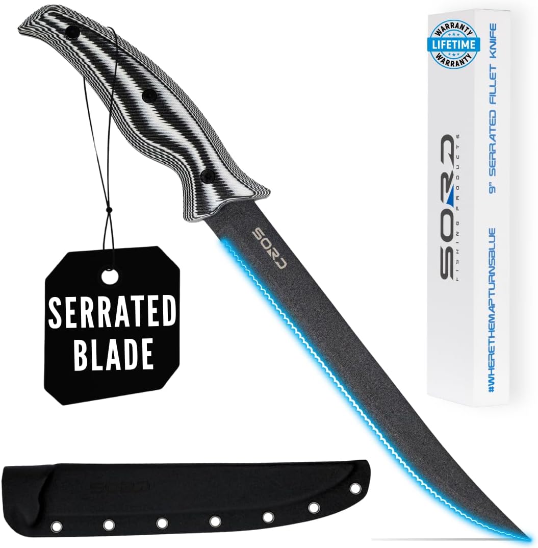 SORD Fillet Knife - 5-9" Filet Knives For Fish - Razor Sharp Boning Knife - Saltwater and Freshwater Fishing - Includes Kydex Sheath - Full Tang Blades | G10 Non Slip Grip | Corrosion Resistant