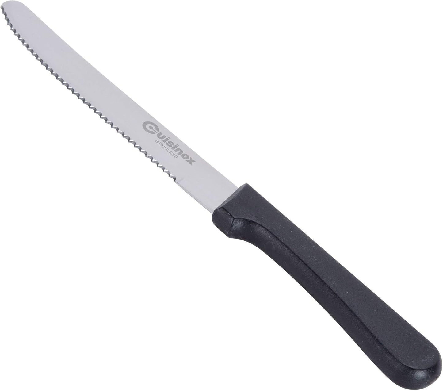 CUISINOX Black Handle Stainless Steel Steak Knives, Set of 12