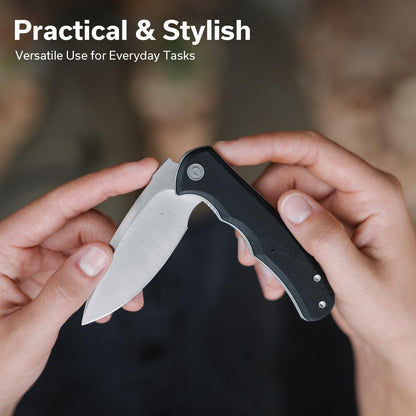 CIVIVI Folding Pocket Knife for EDC, Small Mini Praxis Knife for Men Women, 2.98" Damascus Blade Guibourtia Wood Handle, Sharp Camping Hiking Knives C18026C-DS1