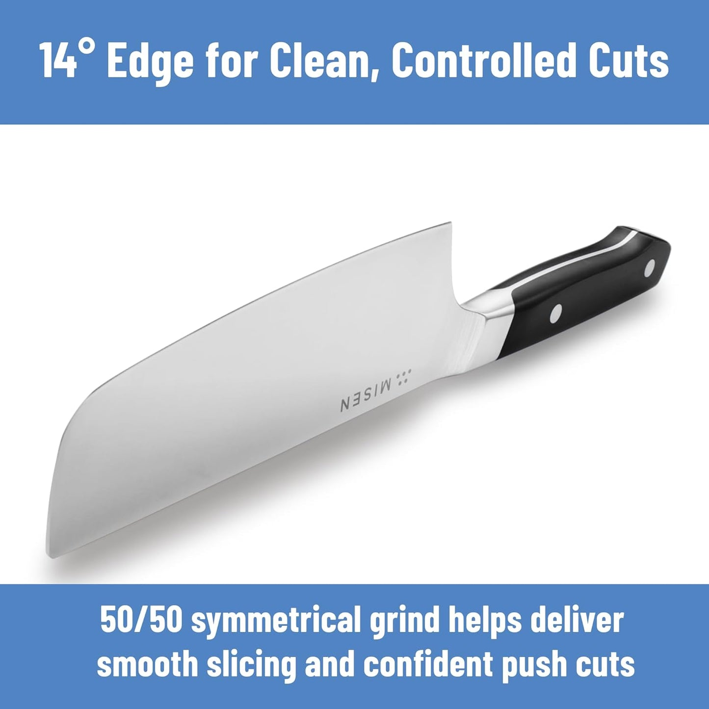 Misen 5.5” Nakiri Knife - Japanese Vegetable Knife, AICHI ACUTO440 High-Carbon Stainless Steel - Razor-Sharp 14° Edge - Compact, Rust-Resistant Kitchen Knife for Chopping, Slicing & Meal Prep - Blue
