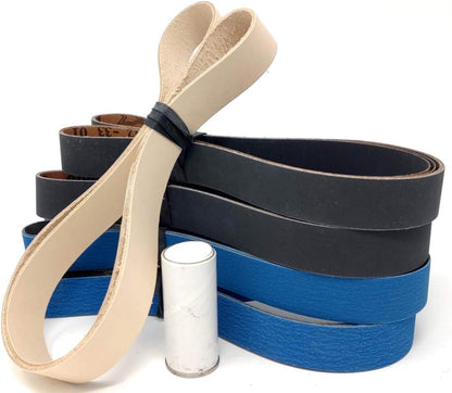 1X42 Inch Leather Honing Belt Super Strop Fits 1"X42" Belt Sanders (1X42 Leather Belt + 4 Pack Assortment)