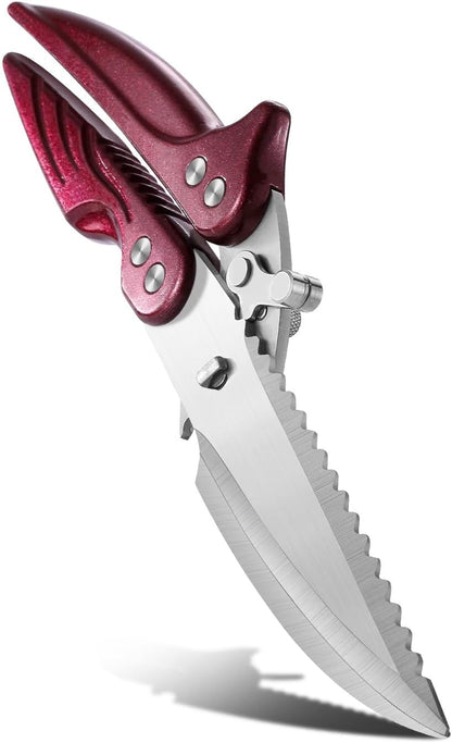 Heavy Duty Kitchen Shears for Food - Stainless Steel Kitchen Scissors Detachable Design, All-Purpose Meat and Poultry Scissors, Dishwasher Safe - Grey
