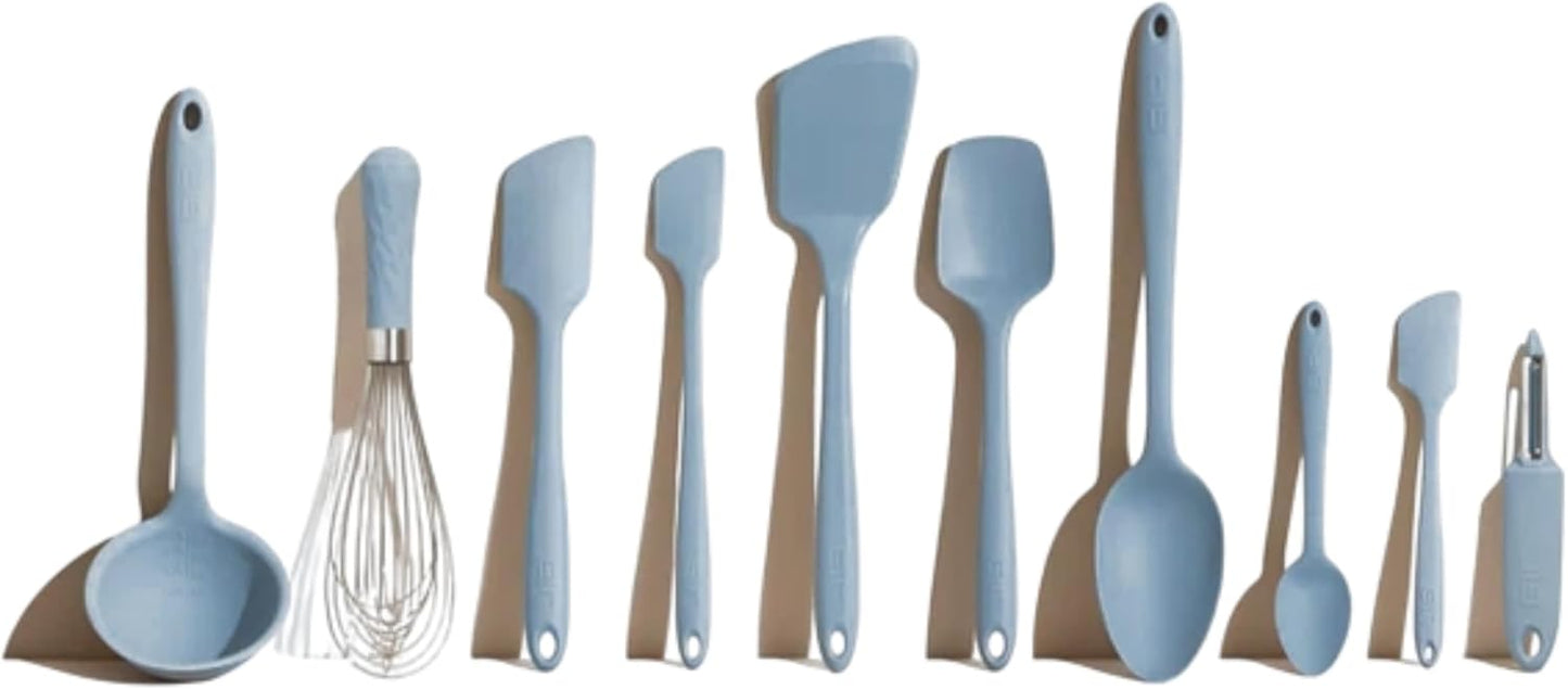 GIR: Get It Right 5 Piece Silicone Ultimate Kitchen Utensils Set - Ladle, Spatula, Flip, Spoon & Spoonula - Non-Toxic Cooking Utensils for Nonstick Cookware, Cooking and Baking - Red