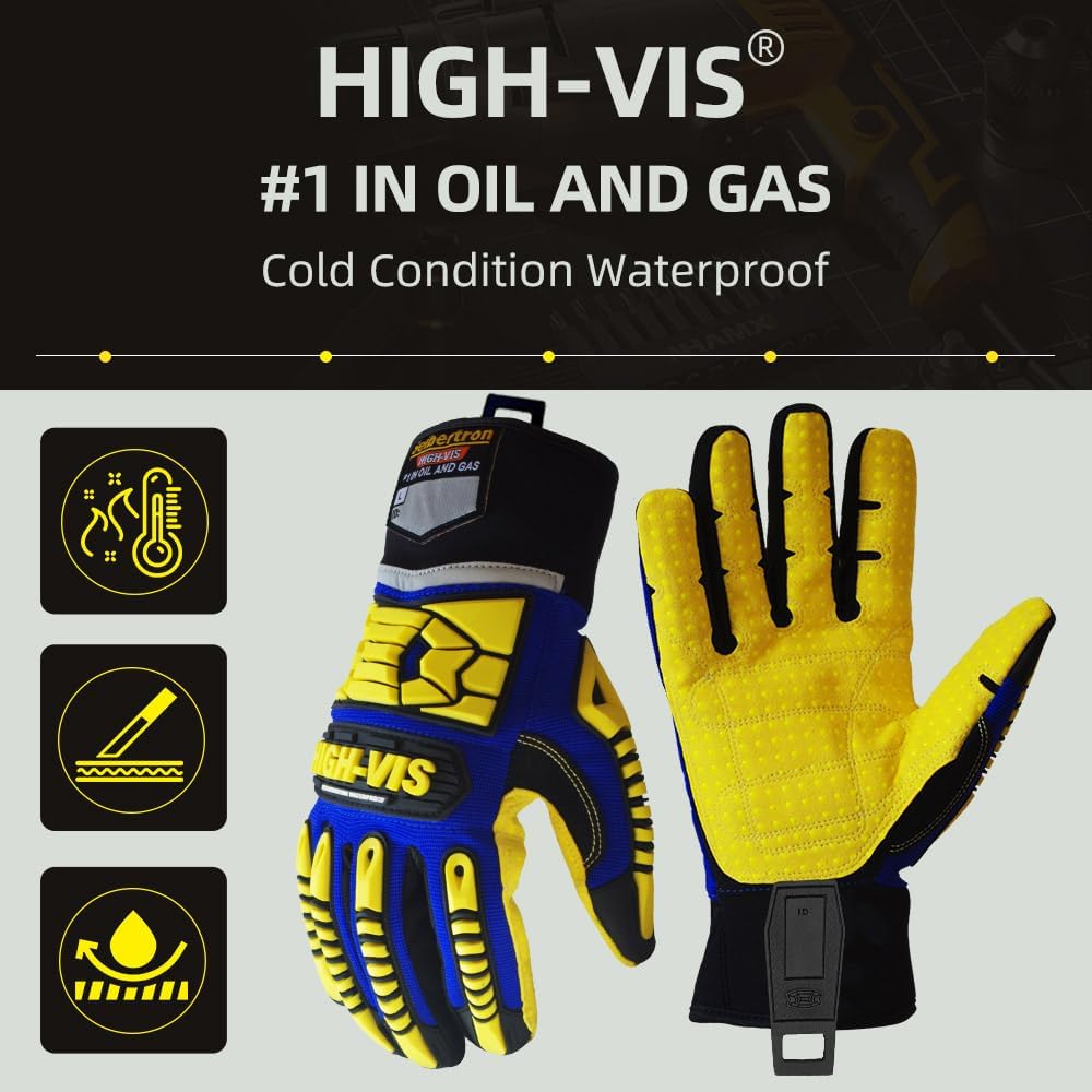 Seibertron High-Vis Series Cut Resistant Reducing Anti-Impact Mechanics Heavy Duty Safety Rescue Oil and Gas Gloves
