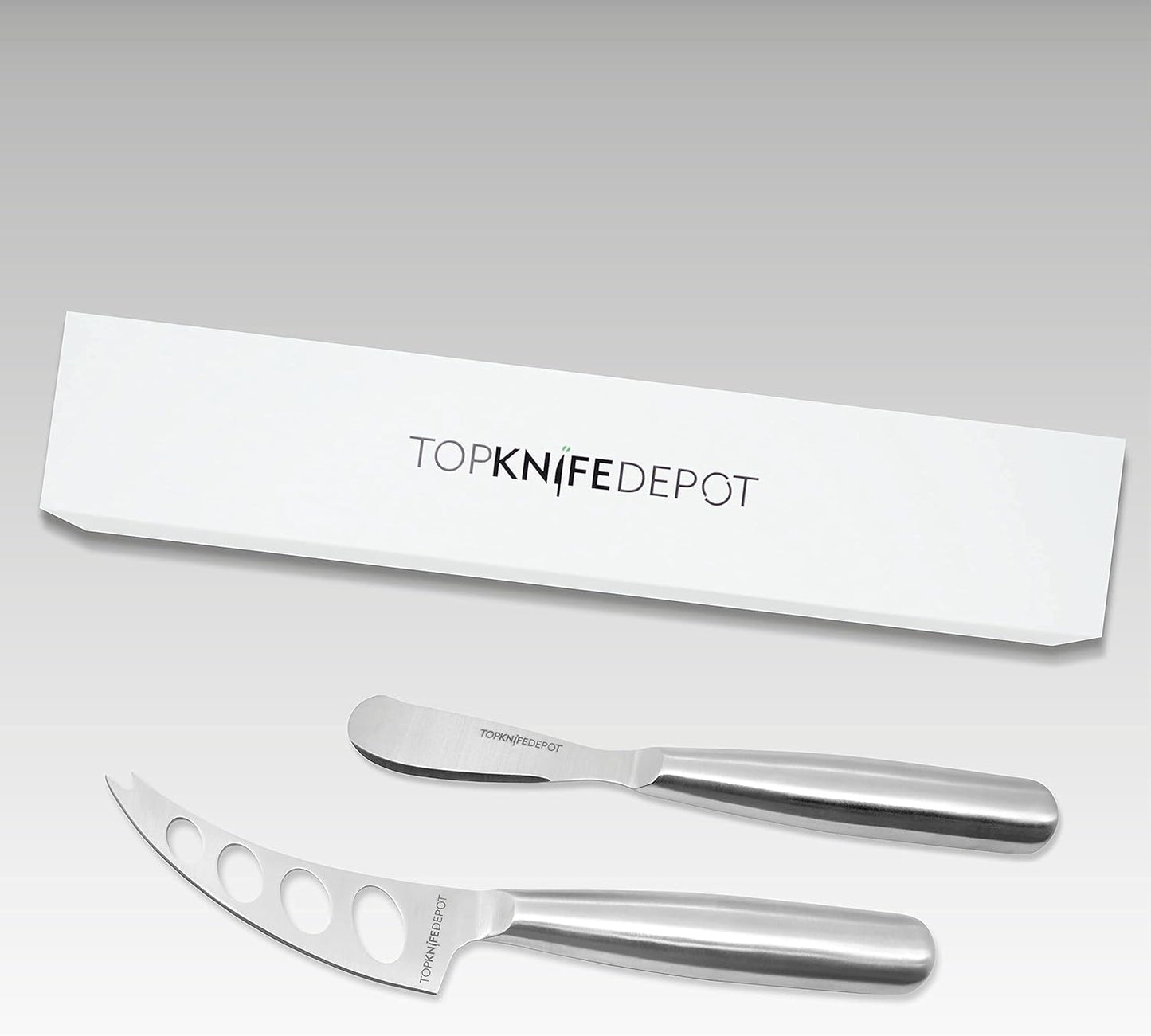 TopKnife 2-Pc Firm Cheese Knife Set - Magnetic Box Included