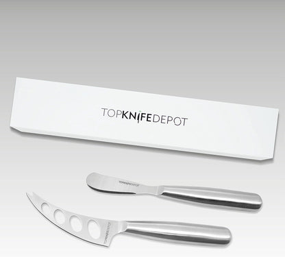 TopKnife 2-Pc Firm Cheese Knife Set - Magnetic Box Included