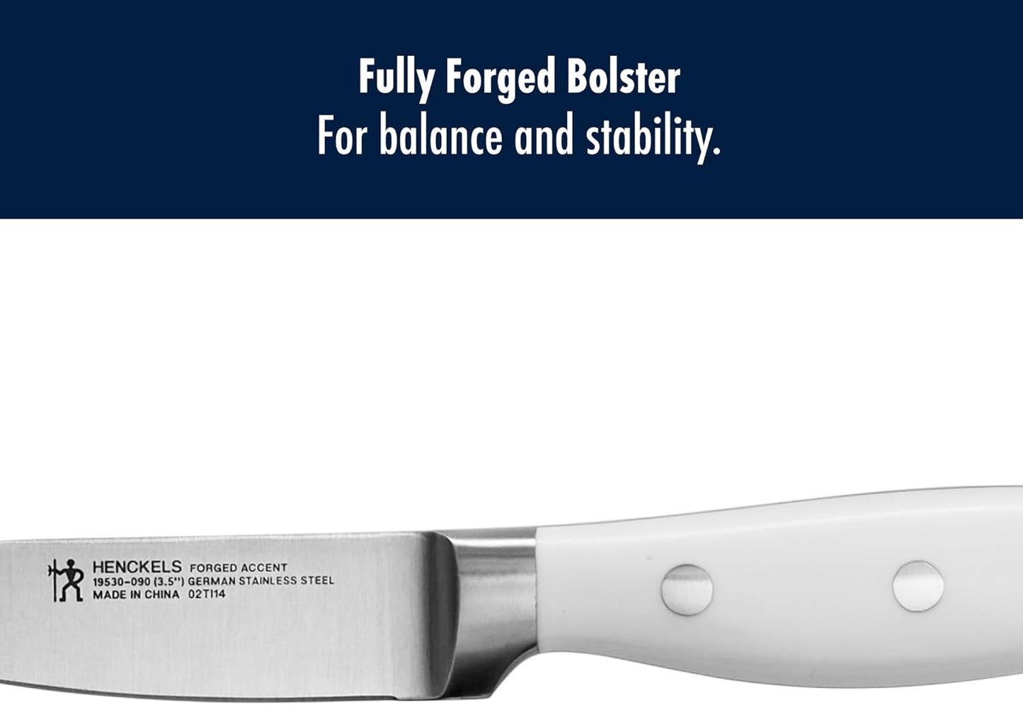 HENCKELS Forged Accent Razor-Sharp 2-pc Paring Knife Set, White Handle, German Engineered Informed by 100+ Years of Mastery