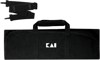 Kai Knife Roll, 8 Slot Kitchen Knife Holder, Carrying Case for Culinary Students and Professional Chefs, Sturdy Construction