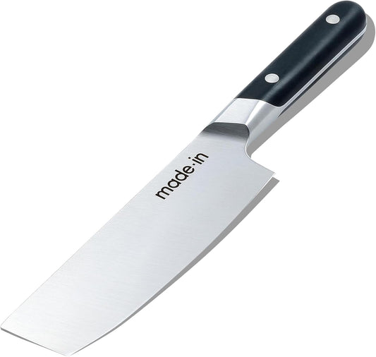 Made In Cookware - 6" Nakiri Knife - Crafted in France - Full Tang With Truffle Black Handle