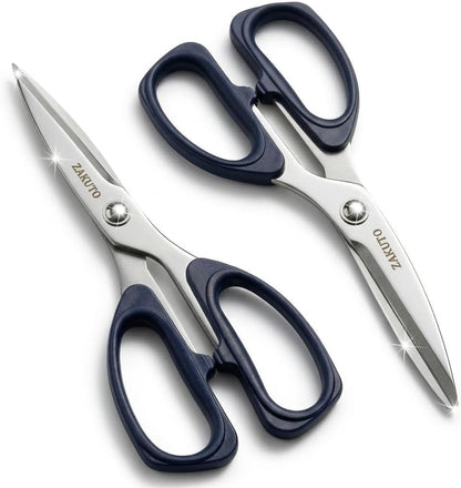 Kitchen Shears 2 Pack – Heavy Duty Stainless Steel Food Scissors for Meat, Poultry & Cooking, Sharp Multipurpose Kitchen Cutting Shears, Dishwasher Safe (6” & 8”)