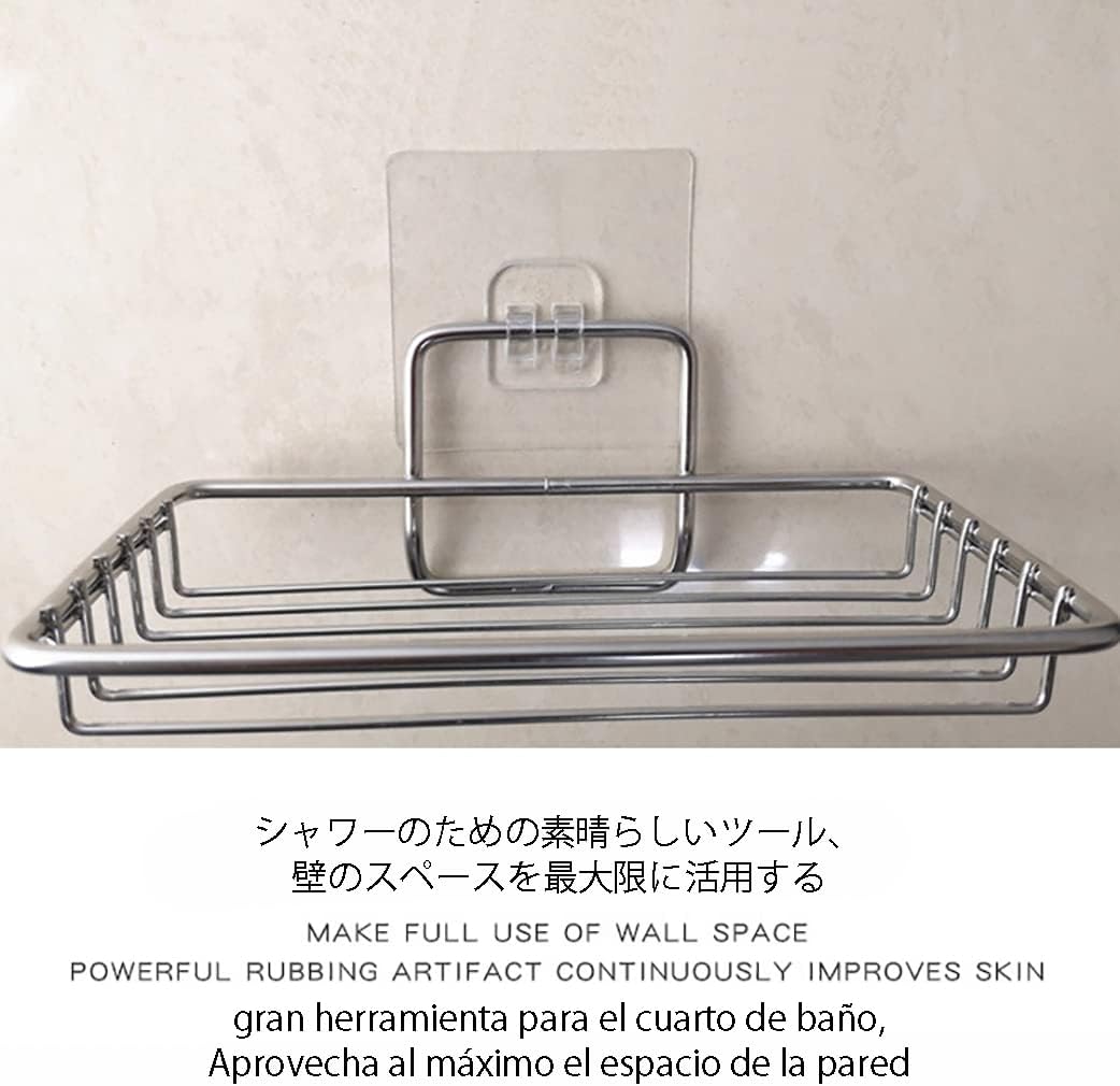 12 PCS Wall Mounted Replacement Sticky pads for Kitchen Bathroom Shower Caddy Organizer Rack Holder Nail Free Adhesive Hooks (Square)