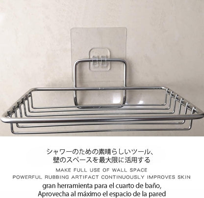 12 PCS Wall Mounted Replacement Sticky pads for Kitchen Bathroom Shower Caddy Organizer Rack Holder Nail Free Adhesive Hooks (Square)