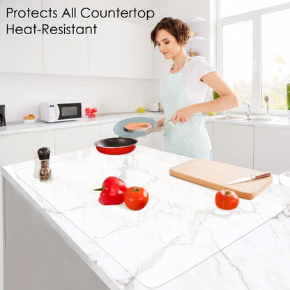 Extra Large Dark Green Countertop Mat - Silicone Table Kitchen Desk Mat - Non-Slip & Heat Resistant - Dinner Placemat Pastry Dough Rolling Mat - Colors B