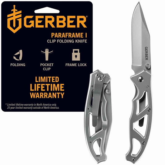 Gerber Gear Paraframe Mini Pocket Knife, 2.2" Fine Edge Small EDC Folding Knife with Safety Lock for Everyday Carry, Gifts for Men, Stainless Steel