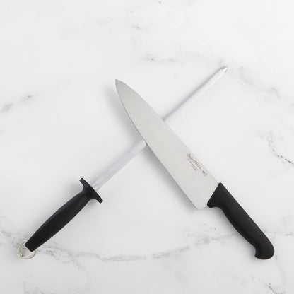 CatCora Knife Sharpening Honing Steel, Professional German Steel For Sharpening and Touching Up Knives, Ergonomic Handle, Non-Slip Base