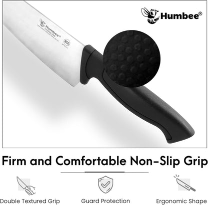 7.5-Inch Nakiri Knife, High Carbon Stainless Steel Hollow Grind Blade, Razor Sharp Edge, Ergonomic Non-Slip Handle, Cleaver Style, DT-50 Series, Orange