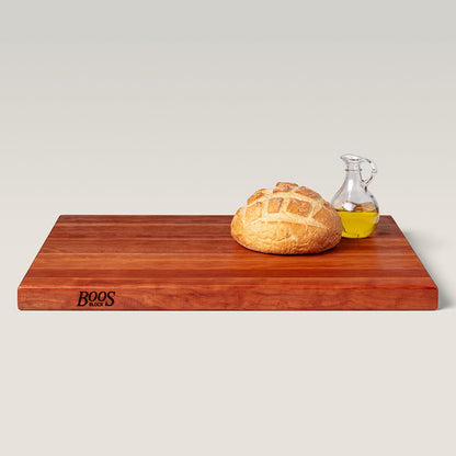 John Boos R-Board Series Rectangular Wooden Maple Cutting Board 20”x15” – 1.5” Thick, 12-lb Reversible Butcher Block with Edge-Grain & Finger Grips – Made in the USA