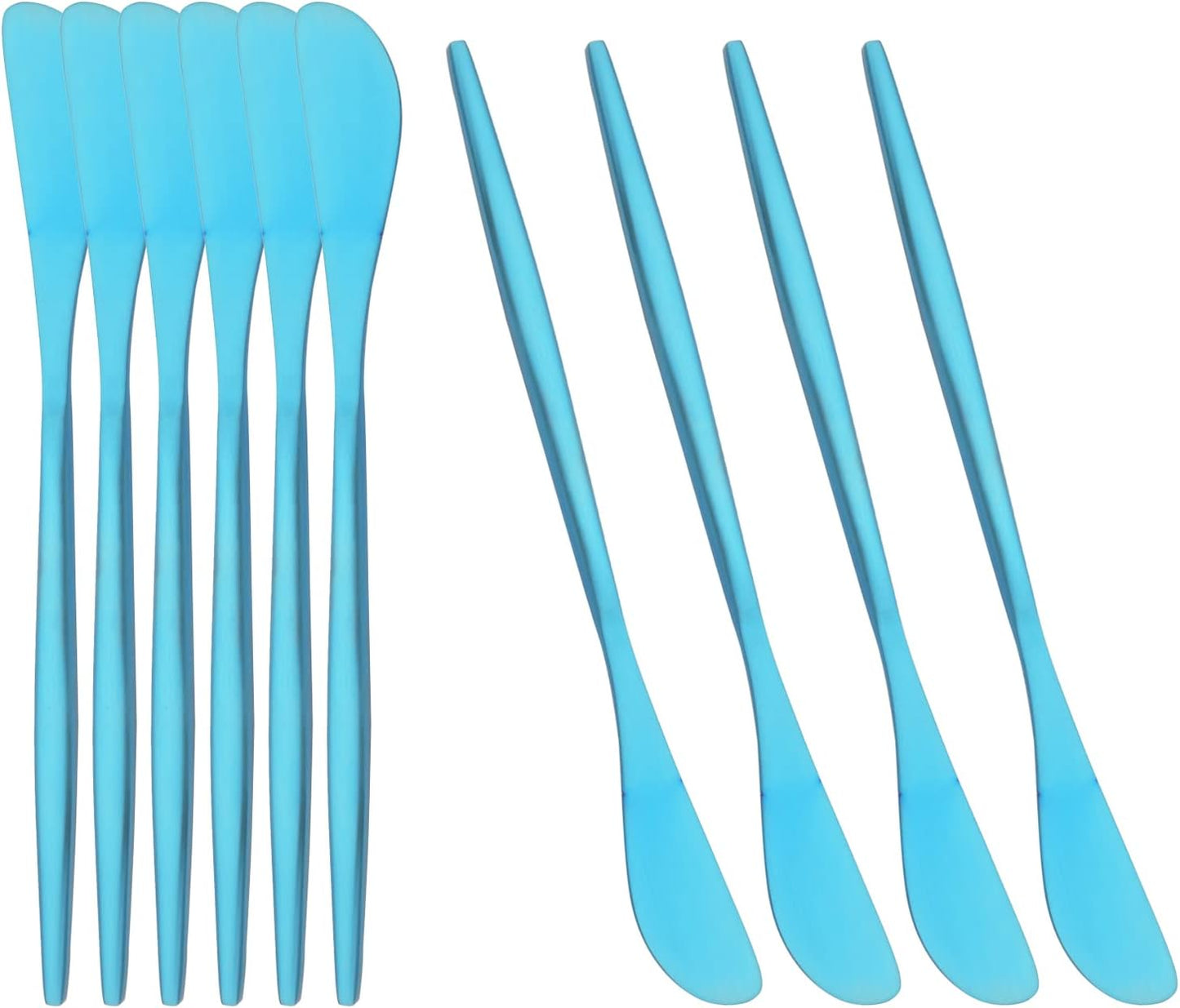 10 Pack Gold Cheese Spreader Knife, Uniturcky Stainless Steel Butter Spreader, 6.9 inches, Condiment Knives for Peanut Sandwich Cream Breakfast Dessert, Matte Serving Utensils