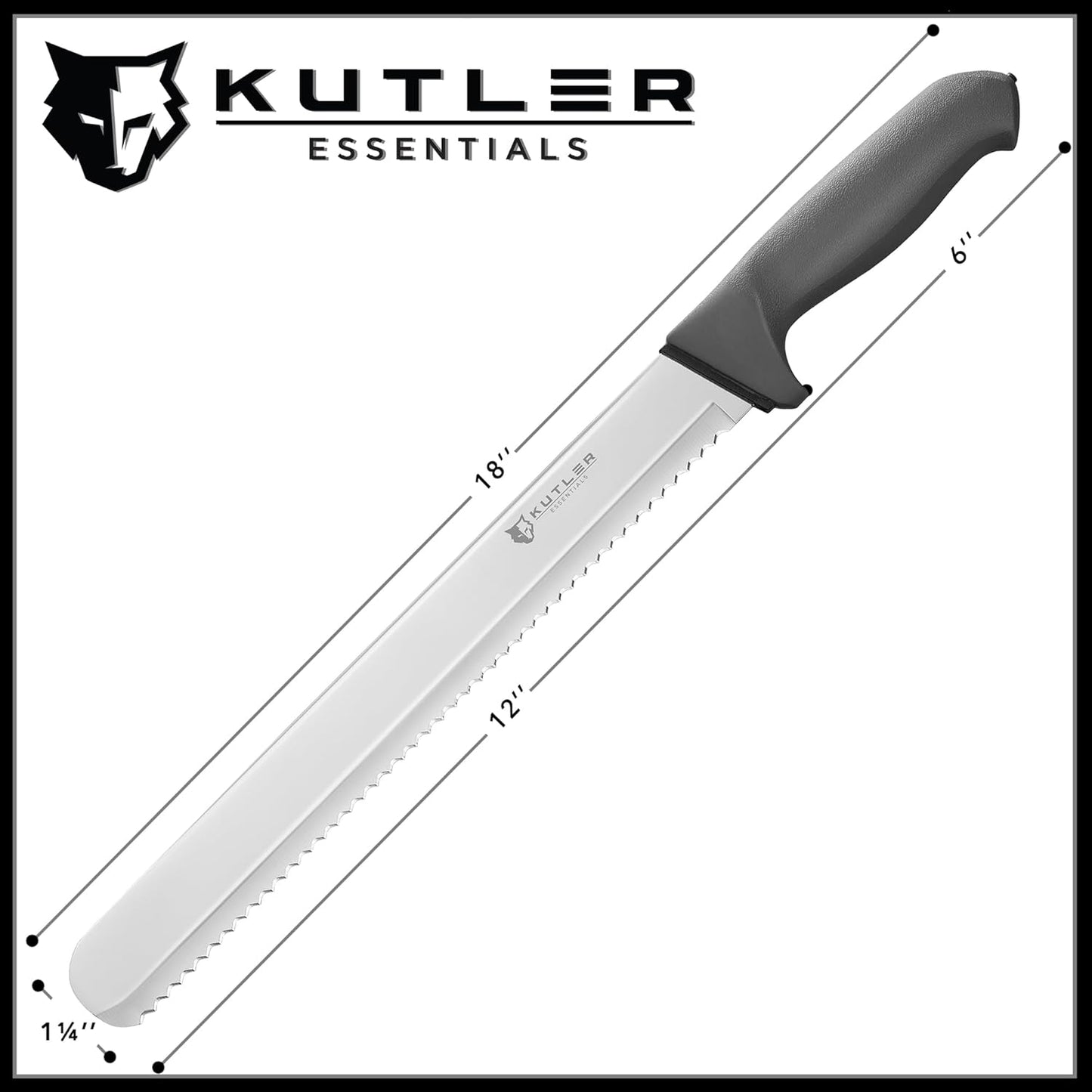 KUTLER Professional 8-Inch Bread Knife and Cake Slicer with Serrated Edge - Ultra-Sharp Stainless Steel Cutlery