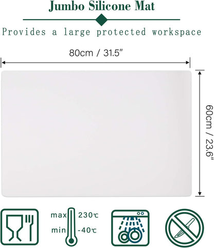 Gartful Extra Large Transparent Silicone Mat, Countertop Protector, 25.2 x 17.7 inches Silicone Sheet for Crafts Resin Jewelry Casting Mat Pad Nonstick Table Placemat