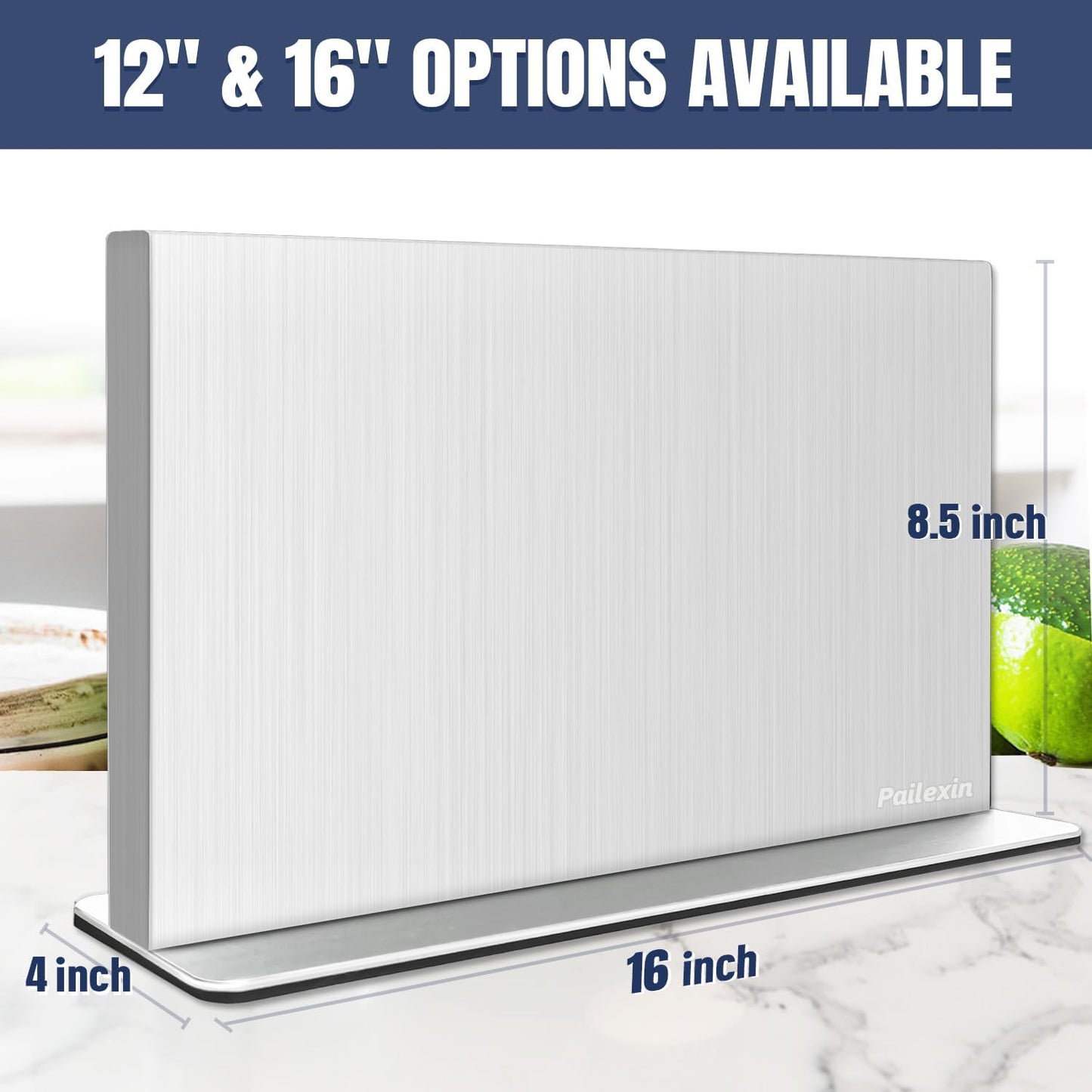 Magnetic Knife Block Without Knives—Stainless Steel Double-Sided Magnetic Knife Holder Stand with Strong Magnets, Knife Storage Organizer for Kitchen Counter top