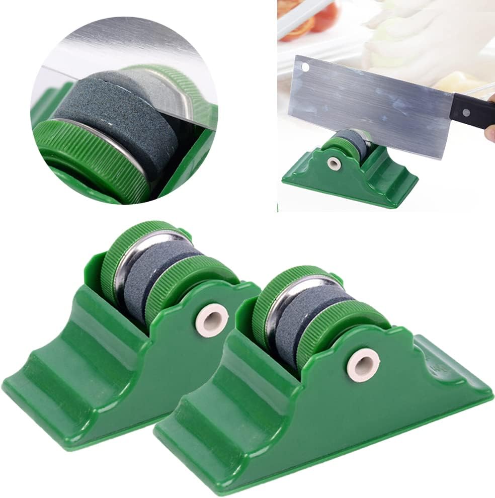 2 Pack Rolling Knife Sharpener Kit Roller Style Knife Sharpener Knife Sharpening Tool for Kitchen Knives Chef Knife Meat Cleaver Razor Sharp Blades Butcher Knife Kitchen Scissors Poultry Shears