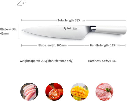 3.5 Inch Paring Knife – German Stainless Steel, Ergonomic Ivory White Handle, Minimalist Small Kitchen Knife for Peeling & Cutting, Ideal Gift for Chefs, Cooks