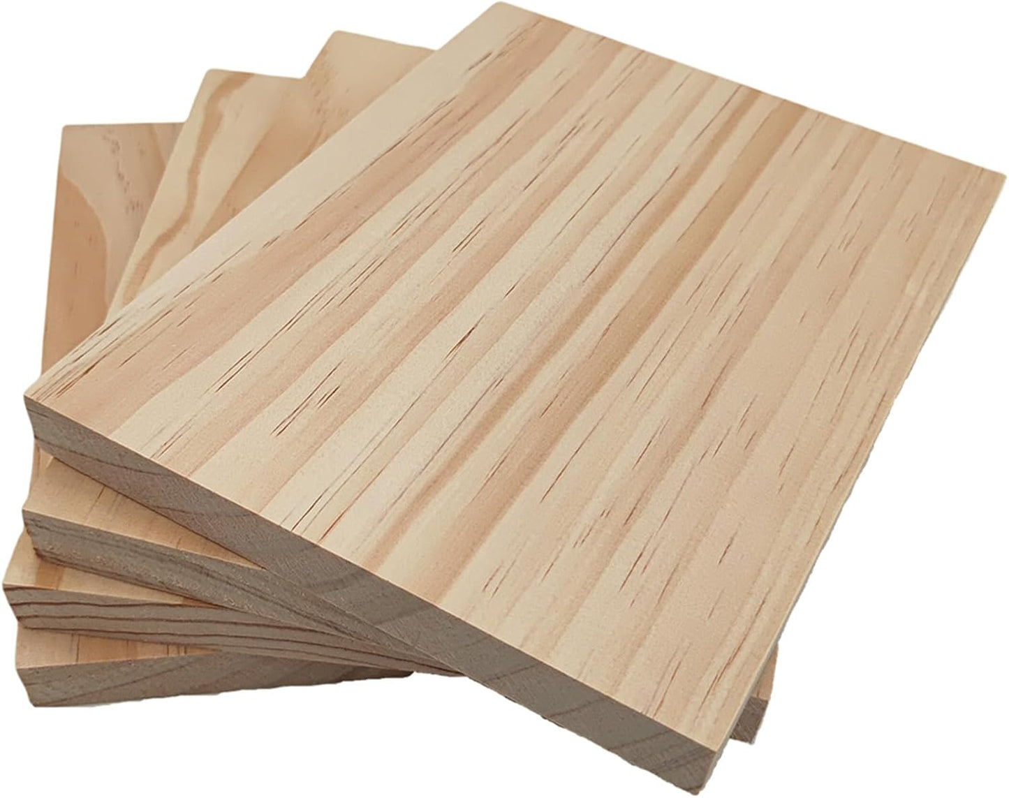 4PCS Rectangle Wood Boards Unfinished Wood Blocks for Crafting, 8x6x1in Blank Whittling Wooden Blocks for Wood Carving,Painting & Burning
