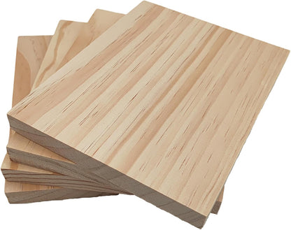 4PCS Rectangle Wood Boards Unfinished Wood Blocks for Crafting, 8x6x1in Blank Whittling Wooden Blocks for Wood Carving,Painting & Burning