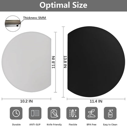 ZVP Thick TPU Cutting Boards for Kitchen, Rubber Flexible Cutting Board Mats, Nonslip Silicone Chopping Mats Foldable BPA Free Knife Friendly Non-Toxic Dishwasher Safe