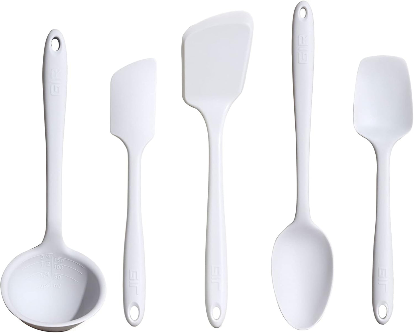 GIR: Get It Right 5 Piece Silicone Ultimate Kitchen Utensils Set - Ladle, Spatula, Flip, Spoon & Spoonula - Non-Toxic Cooking Utensils for Nonstick Cookware, Cooking and Baking - Red