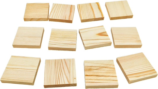 6PCS Unfinished Wood Square Blocks for Crafts, 6x6x1in Blank Wooden Squares Pine Wood Boards for Carving,DIY Wood Coasters,Painting & Burning