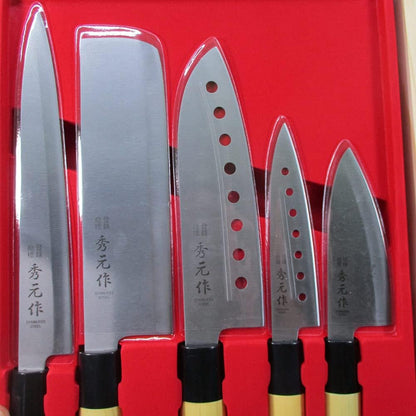 Sumikama SP-005 5-Piece Set, Sashimi Knife, Nagiri Knife, Santoku Knife, Petty Knife, Koide Blade Knife, Set of 5