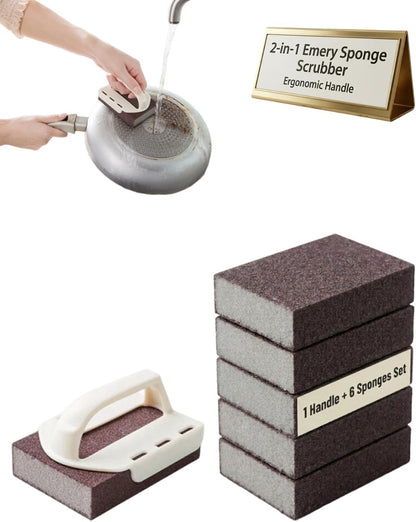 Magic Cleaning Sponge for Pots and Pans Emery Rust Eraser Nano Carborundum Scrubber Pad Kitchen Remover Brush Stainless Steel Household Bathroom Shower Supplies Bottom Stubborn Grease Wipe
