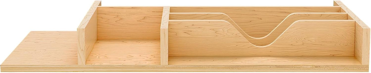 Rev-A-Shelf Natural Maple Right Size Utensil Insert Home Storage Kitchen Organizer 7 Compartment Drawer Accessory, 19 1/4" x 19 1/2", 4WCT-24SH-1