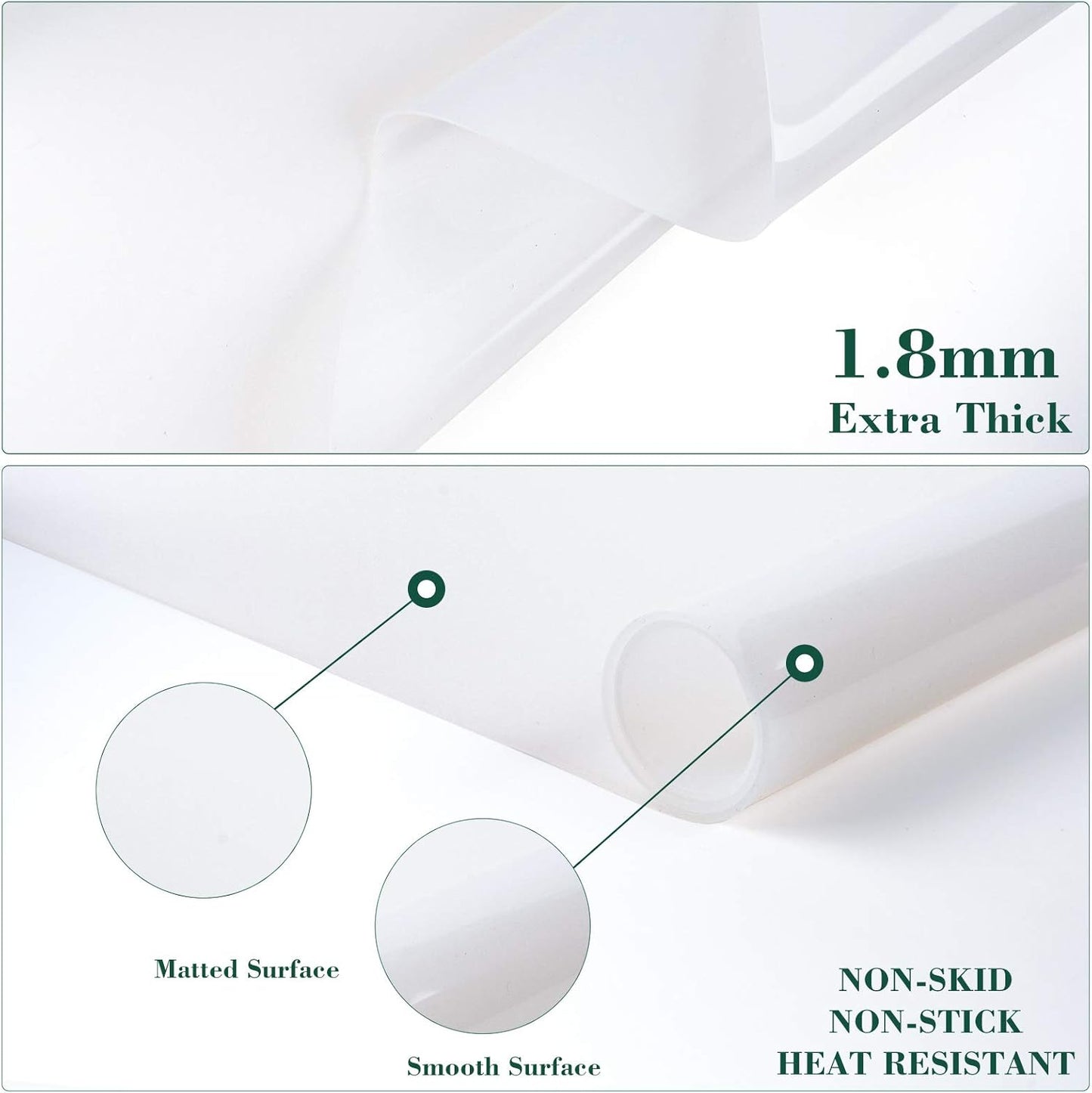 Gartful Extra Large Transparent Silicone Mat, Countertop Protector, 25.2 x 17.7 inches Silicone Sheet for Crafts Resin Jewelry Casting Mat Pad Nonstick Table Placemat