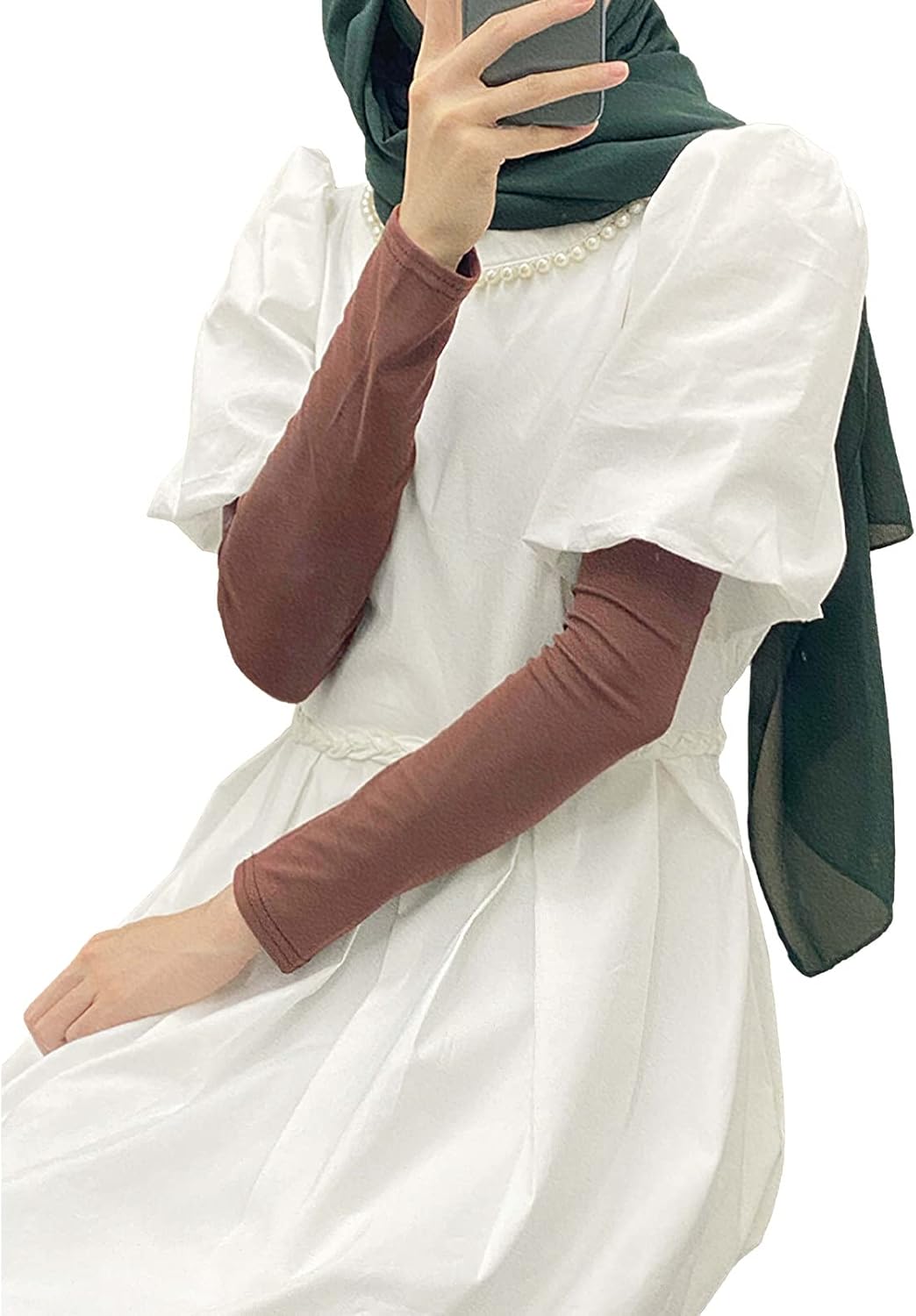 amokk Long Arm Sleeves for Women Cooling UV Sun Protection Sleeves to Cover Arms Gardening Sleeves