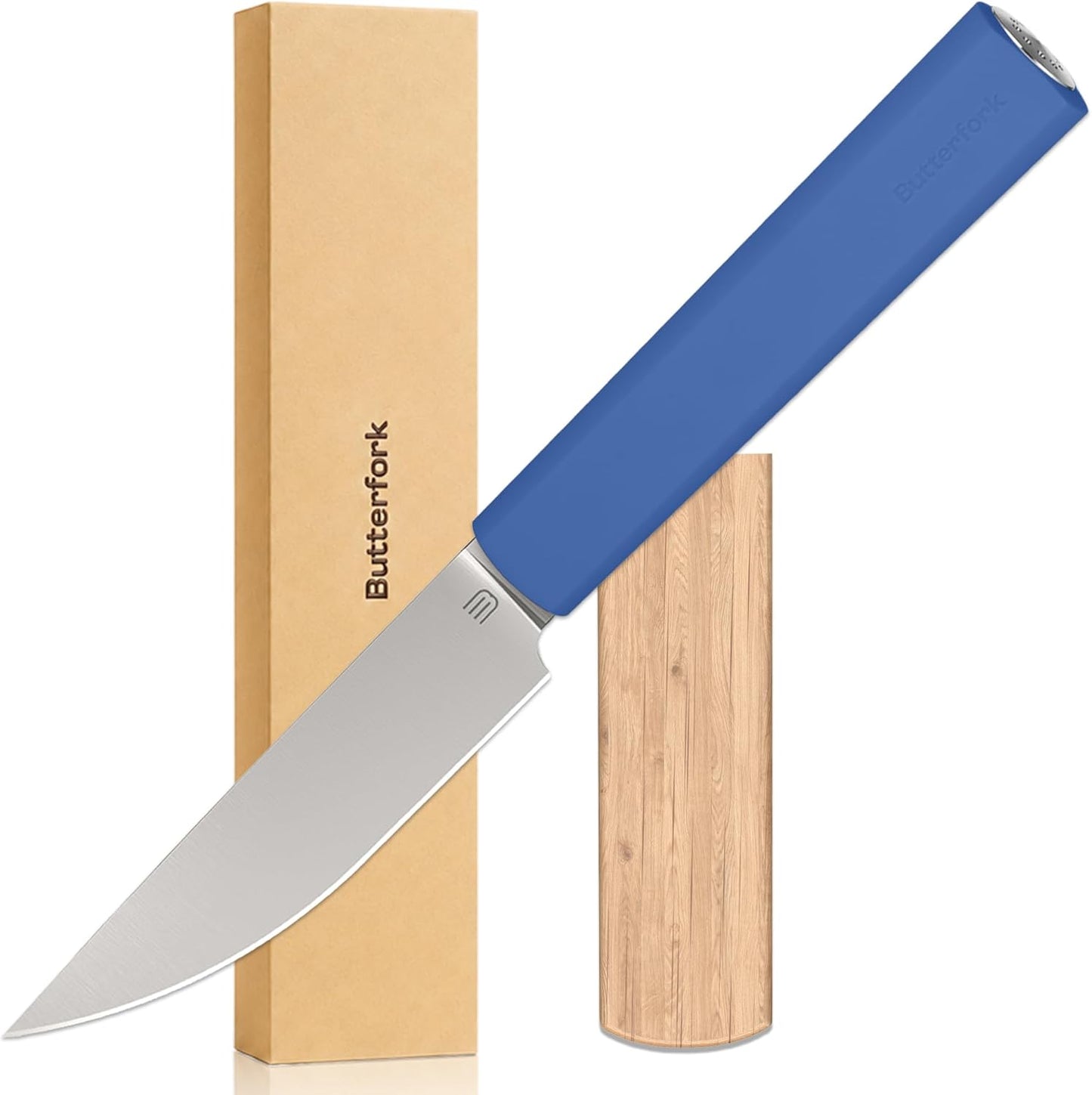 6 Inch Nakiri Knife, AR-RPM9 Steel & Replaceable Handle, Multipurpose Meat Cleaver Vegetable Chef Knife with Oak Sheath, Gift for Home Chefs