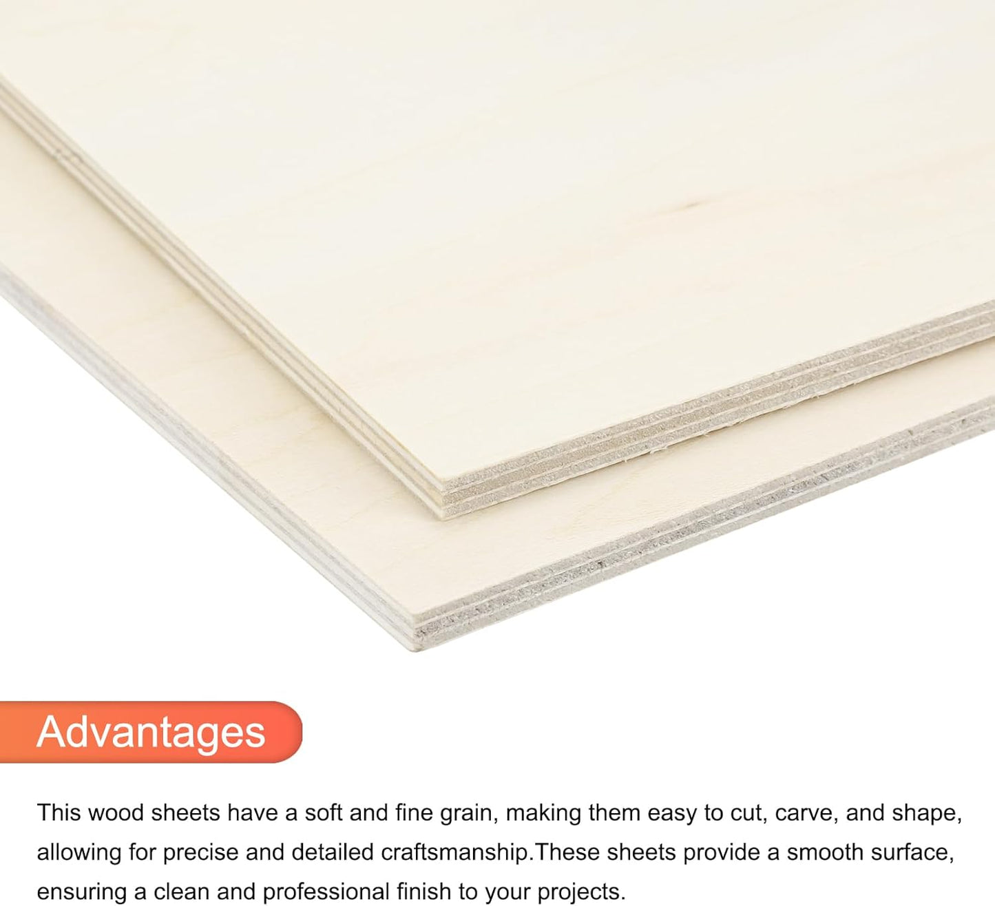 MECCANIXITY 3pcs Basswood Sheets 12 x 8 x 3/8 Inch Unfinished Wood Boards Plywood for DIY Crafts Laser Cutting with Smooth Surfaces