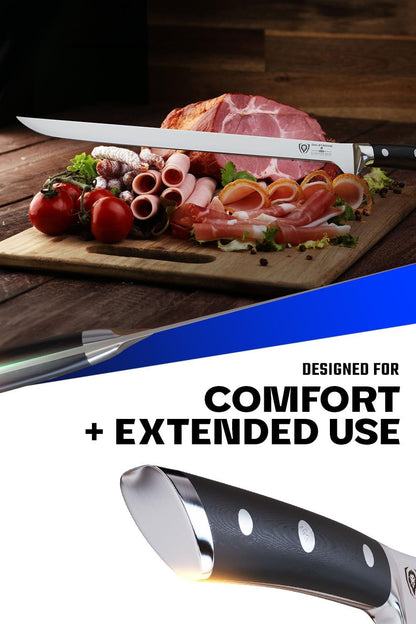 Dalstrong Spanish Style Meat & Ham Slicer - 12 inch - Gladiator Series Elite - German High Carbon Steel - w/Sheath - NSF Certified