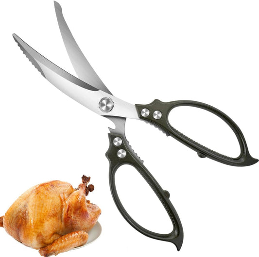 Heavy Duty Kitchen Scissors,Multipurpose Utility Stainless Steel Poultry Shears, All Purpose Scissors for BBQ Use with Aluminum Alloy Non-Slip Handle,Dishwasher Safe