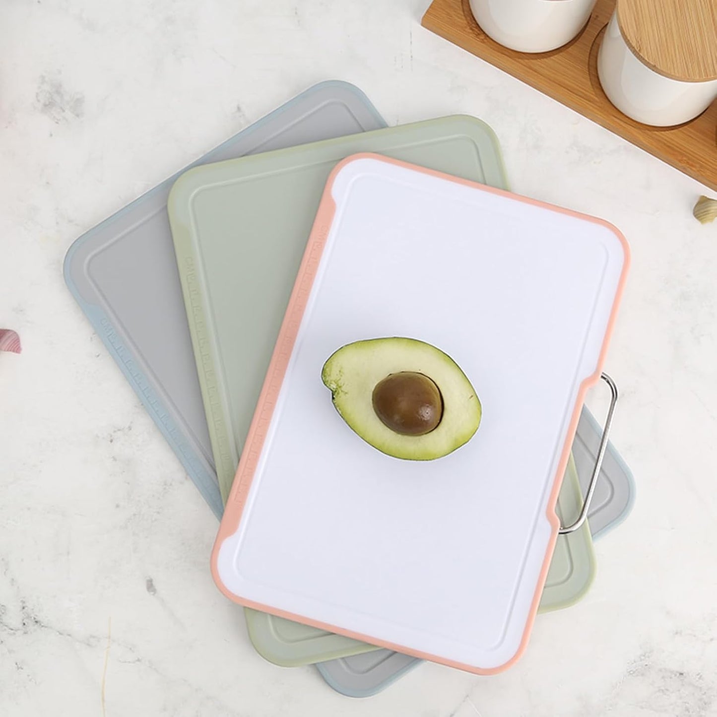 3-Piece Colorful Cutting Board Set with Stand | Color-Coded | Non-Slip | Dishwasher Safe | Durable Large Food Chopping Boards